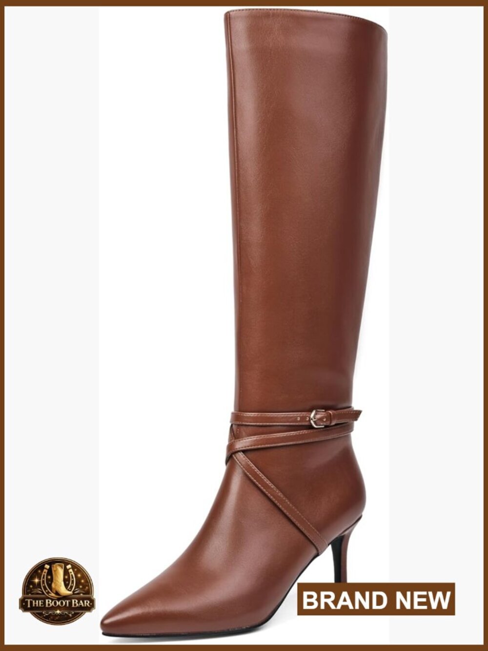 Knee High Boots 3 Inch Stiletto Heel Pointed Toe Tall Boots
